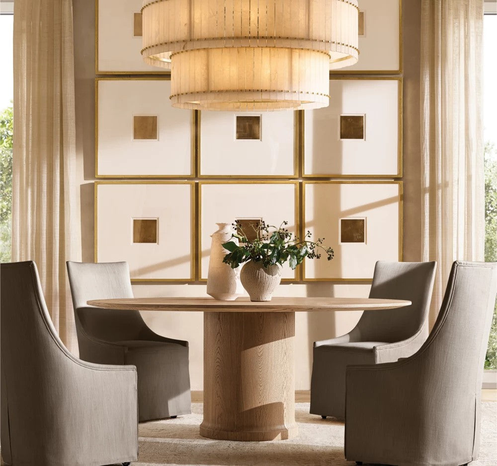 Mearin Alabaster Round Tiered Chandelier 48"