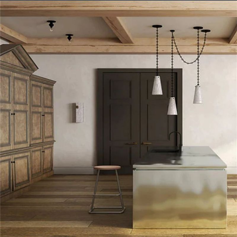 Steven Contemporary Alabaster Chandelier 3-Light