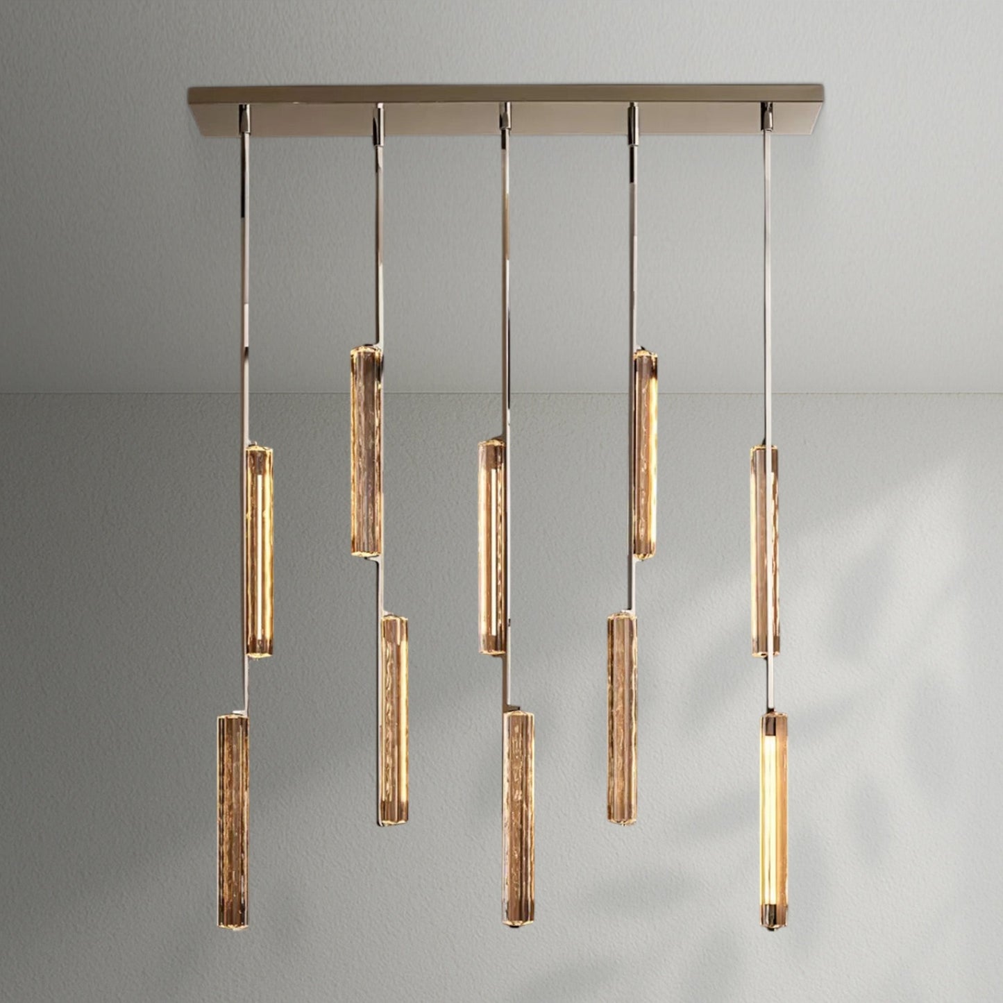 Aedubon Crystal Linear Chandelier 54" - Lightings Menu