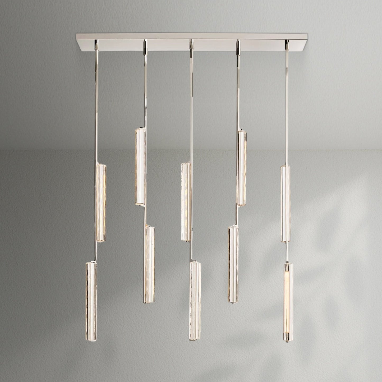 Aedubon Crystal Linear Chandelier 54" - Lightings Menu