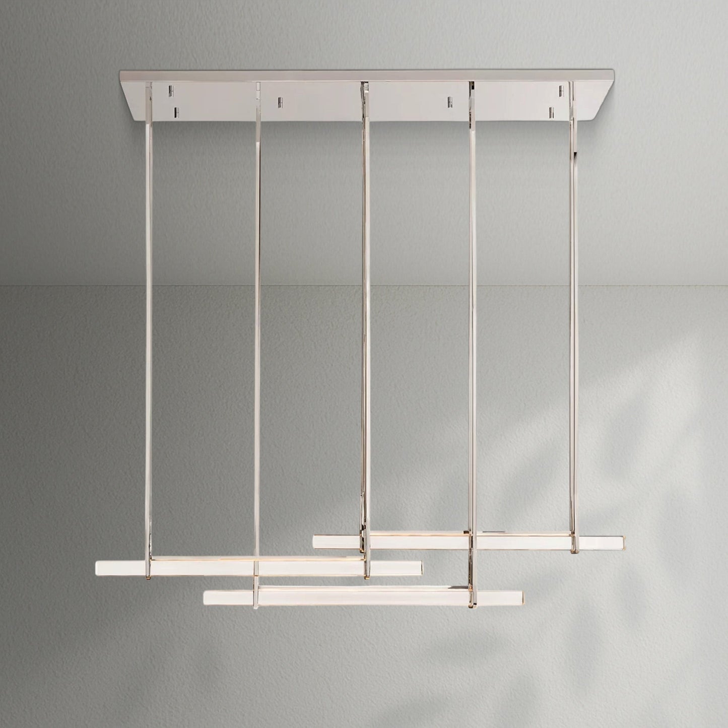 Aedubon Crystal Triple Bar Linear Chandelier - Lightings Menu