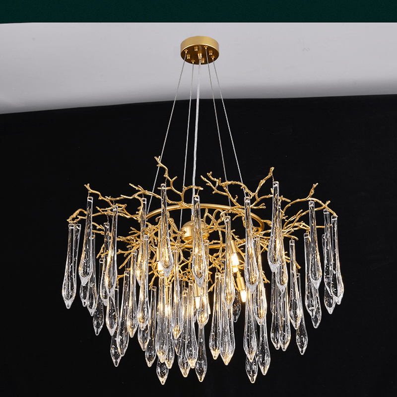 Agnes Round Branch Crystal Chandelier - Lightings Menu