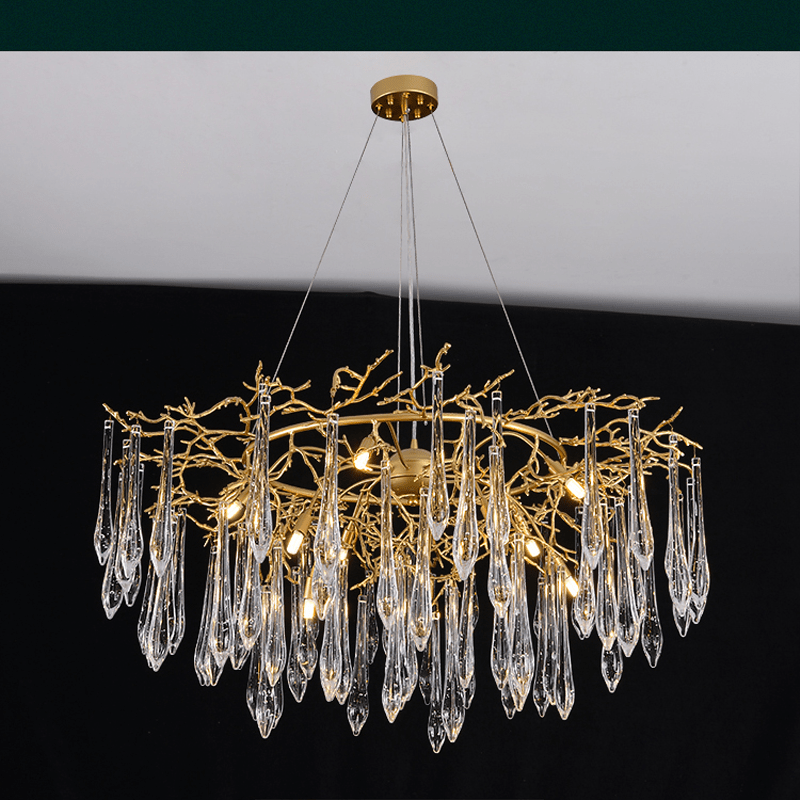 Agnes Round Branch Crystal Chandelier - Lightings Menu