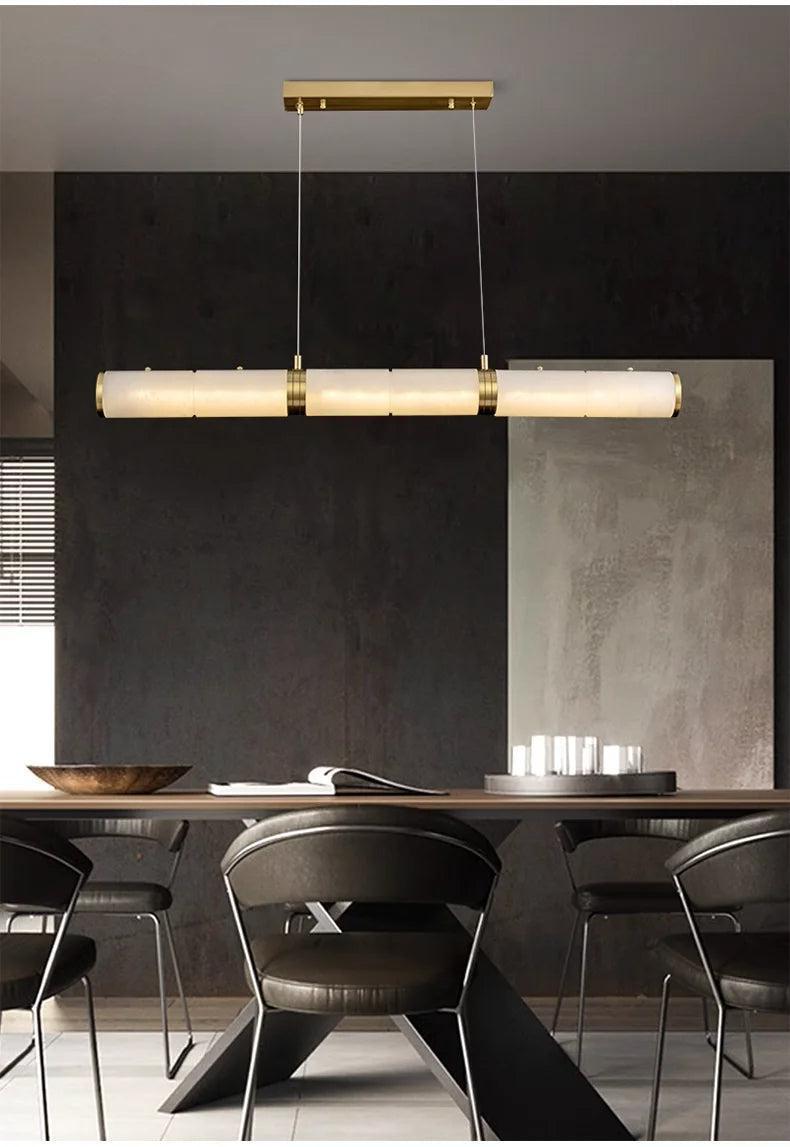 Alabaster Anne Art Linear Chandelier - Lightings Menu