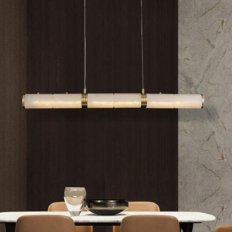 Alabaster Anne Art Linear Chandelier - Lightings Menu