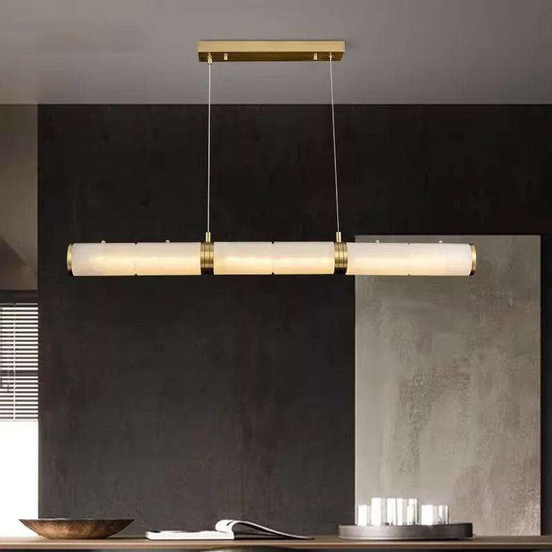 Alabaster Anne Art Linear Chandelier - Lightings Menu