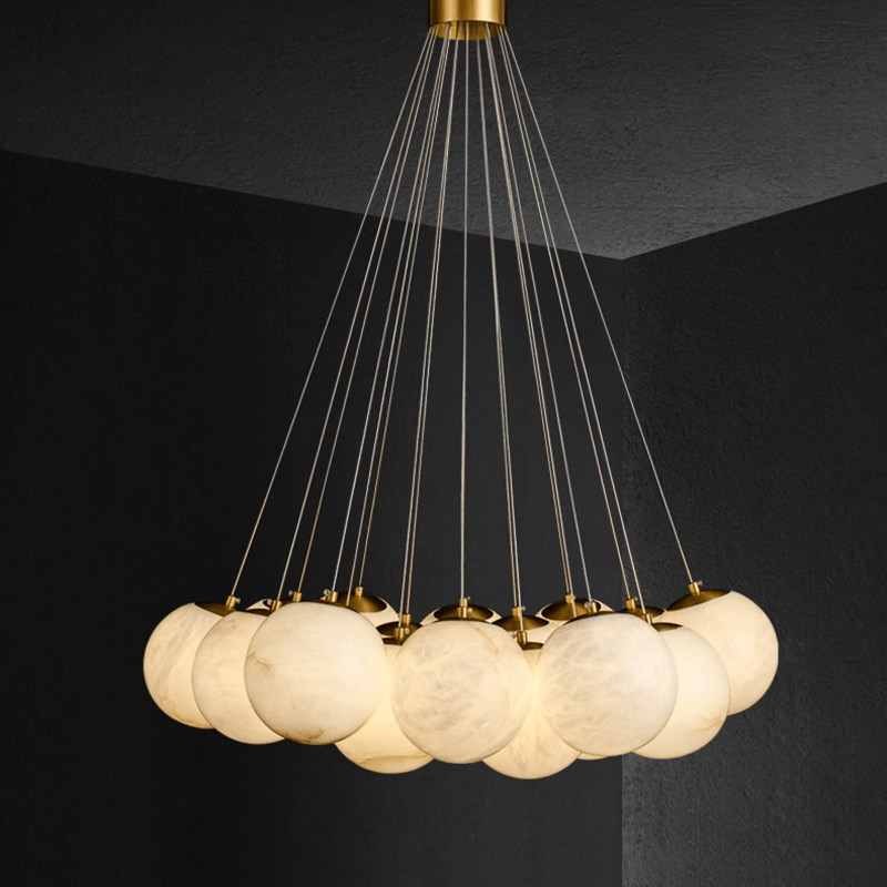 Alabaster Round Art Pendant Light - Lightings Menu