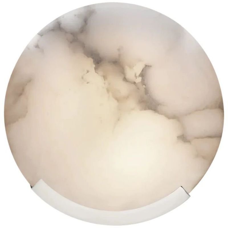 Alabaster Round Plate Sconce - Lightings Menu