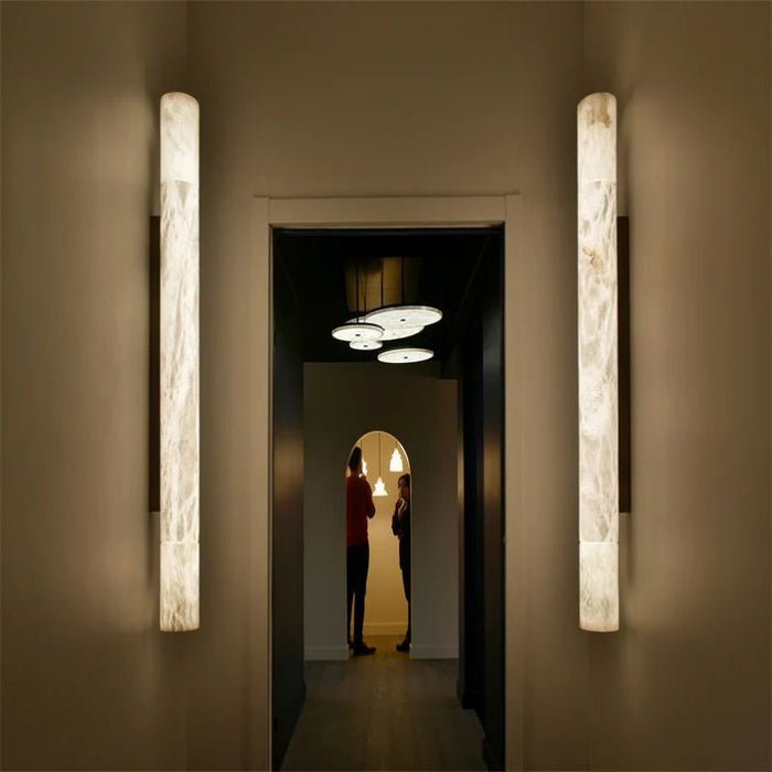 Alabaster Round Tube Wall Sconce - Lightings Menu