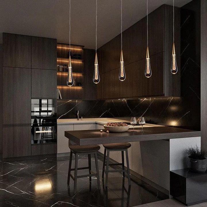Allure Multi - LED Glass Staircase Chandelier - Lightings Menu