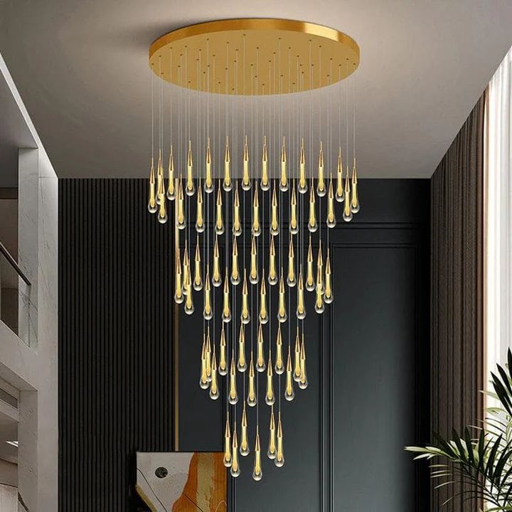 Allure Multi - LED Glass Staircase Chandelier - Lightings Menu