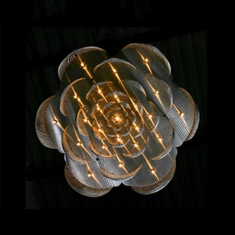 Post-Modern Aluminum Flower Chandelier
