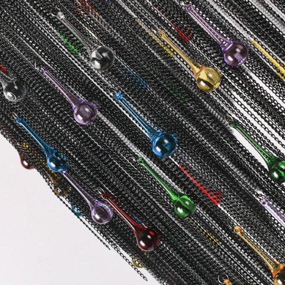 Black Chain Tassel Chandelier - Lightings Menu