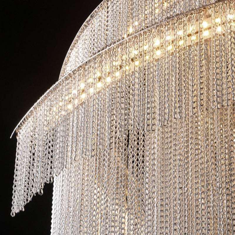 Cadena Chain Tassel Duplex Chandelier - Lightings Menu