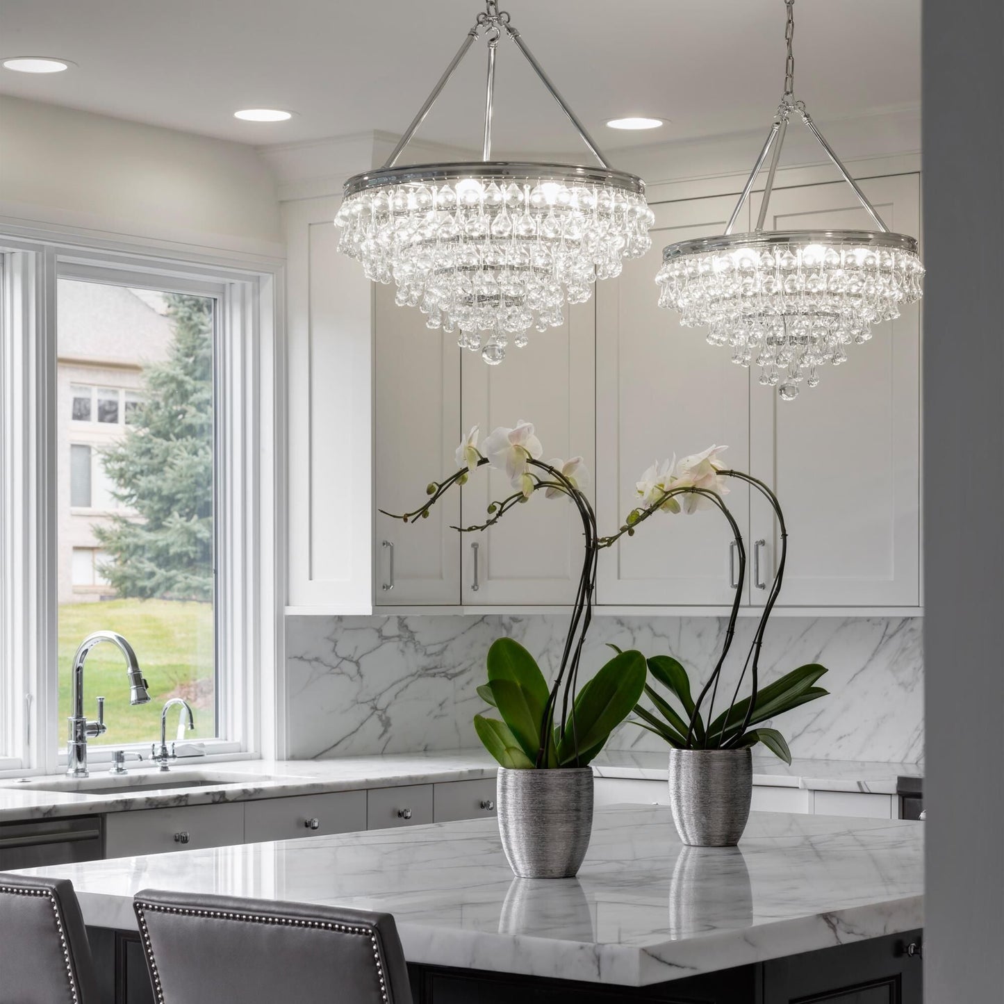 Calypso 20 Inch 6 Light Mini Chandelier - Lightings Menu