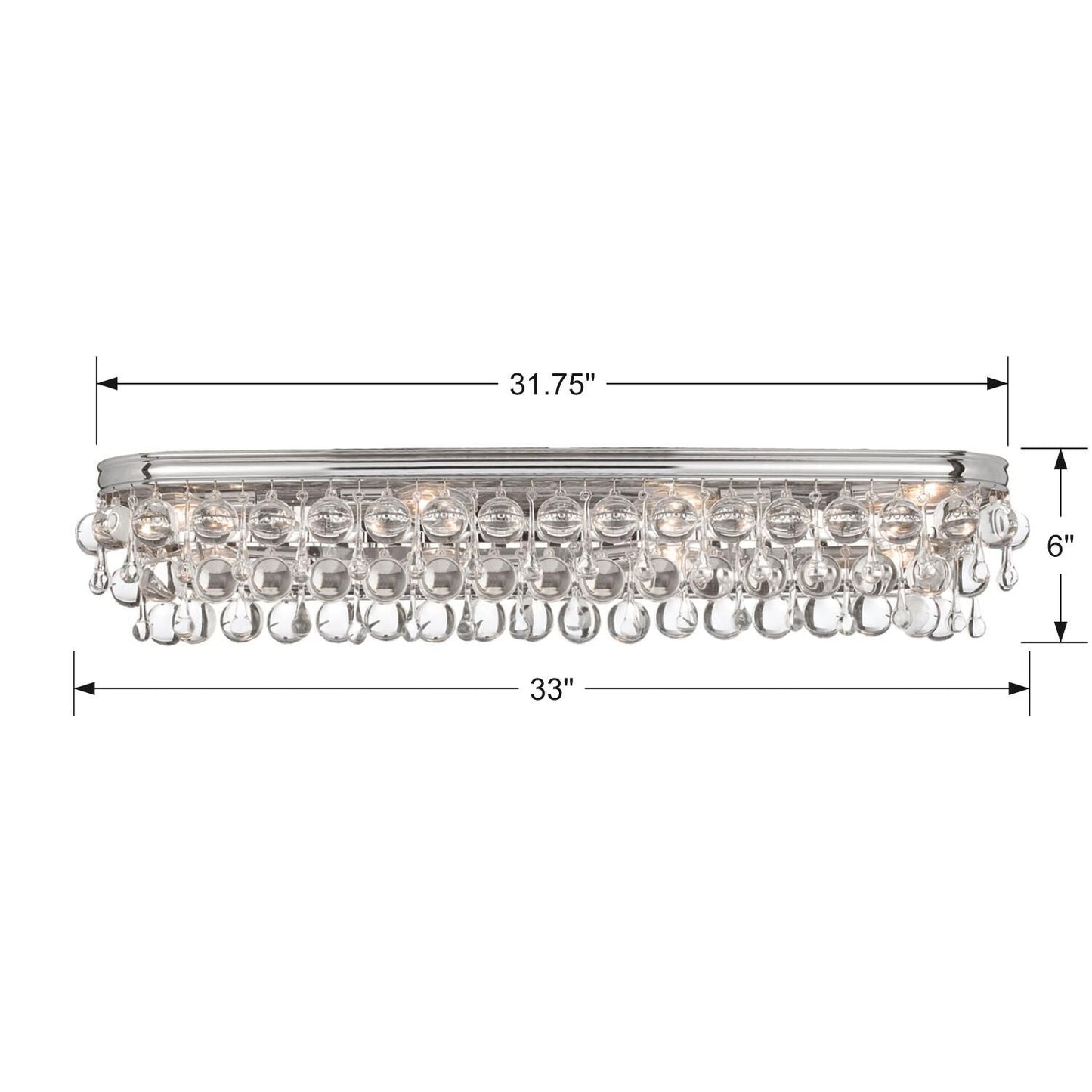 Calypso 33 - Inch 8 - Light Crystal Bath Vanity Light - Lightings Menu