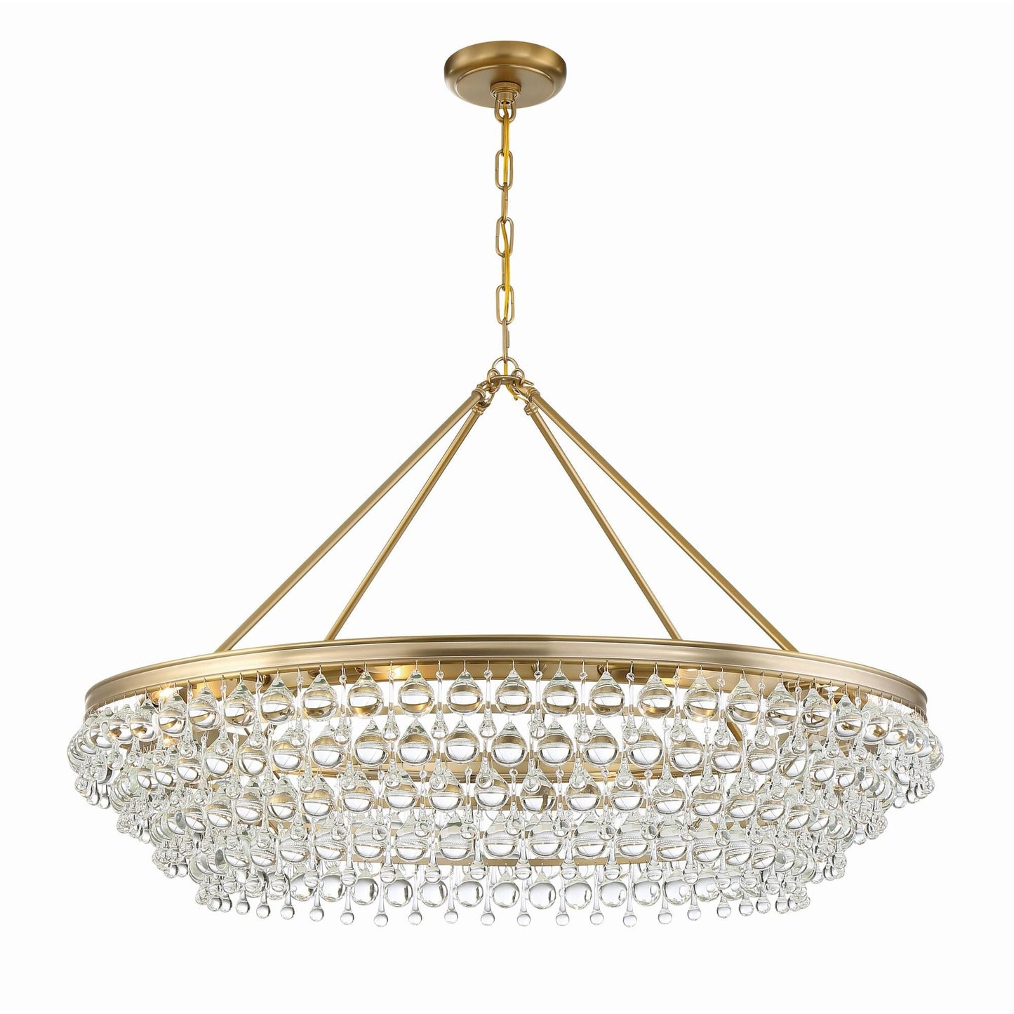 Calypso 8 - Light Chandelier with Clear Crystal Drops - Lightings Menu