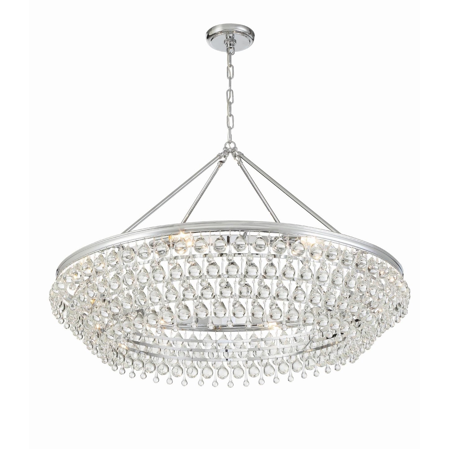 Calypso 8 - Light Chandelier with Clear Crystal Drops - Lightings Menu