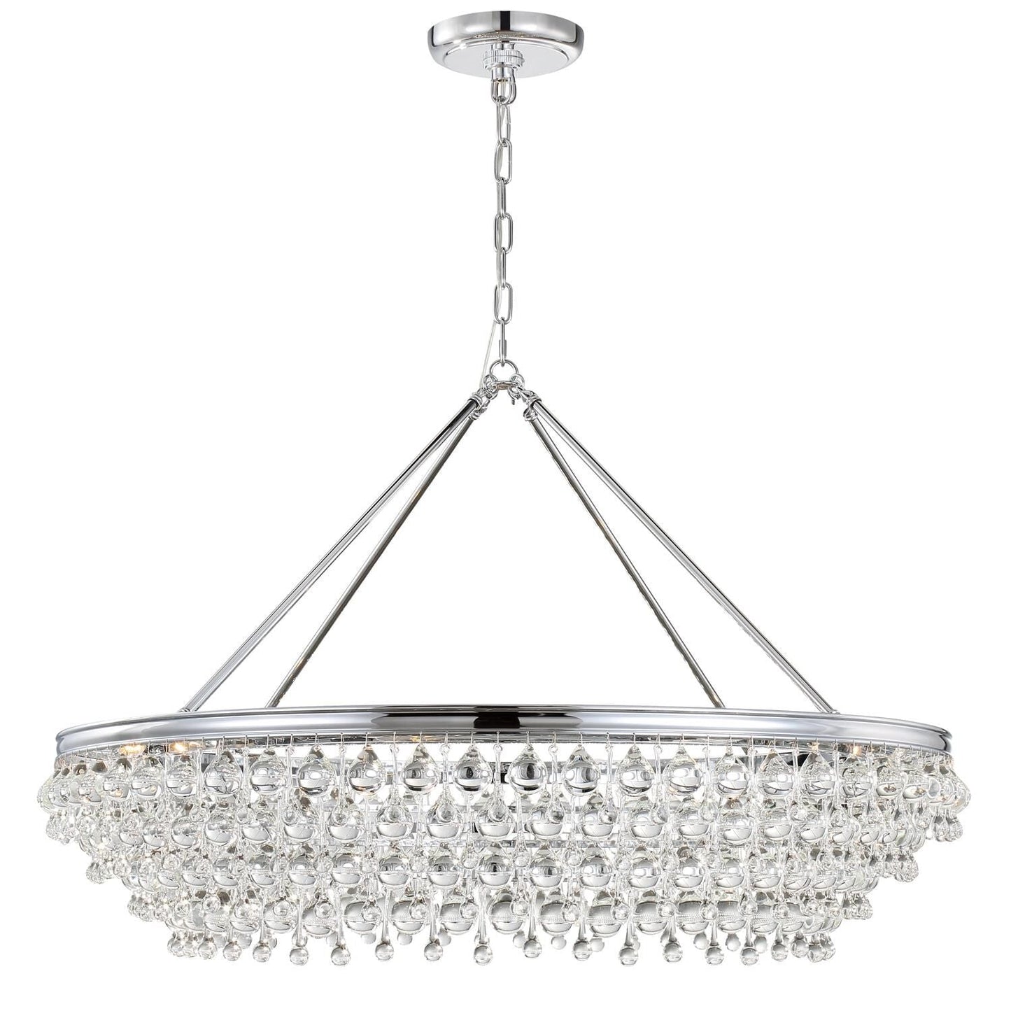 Calypso 8 - Light Chandelier with Clear Crystal Drops - Lightings Menu