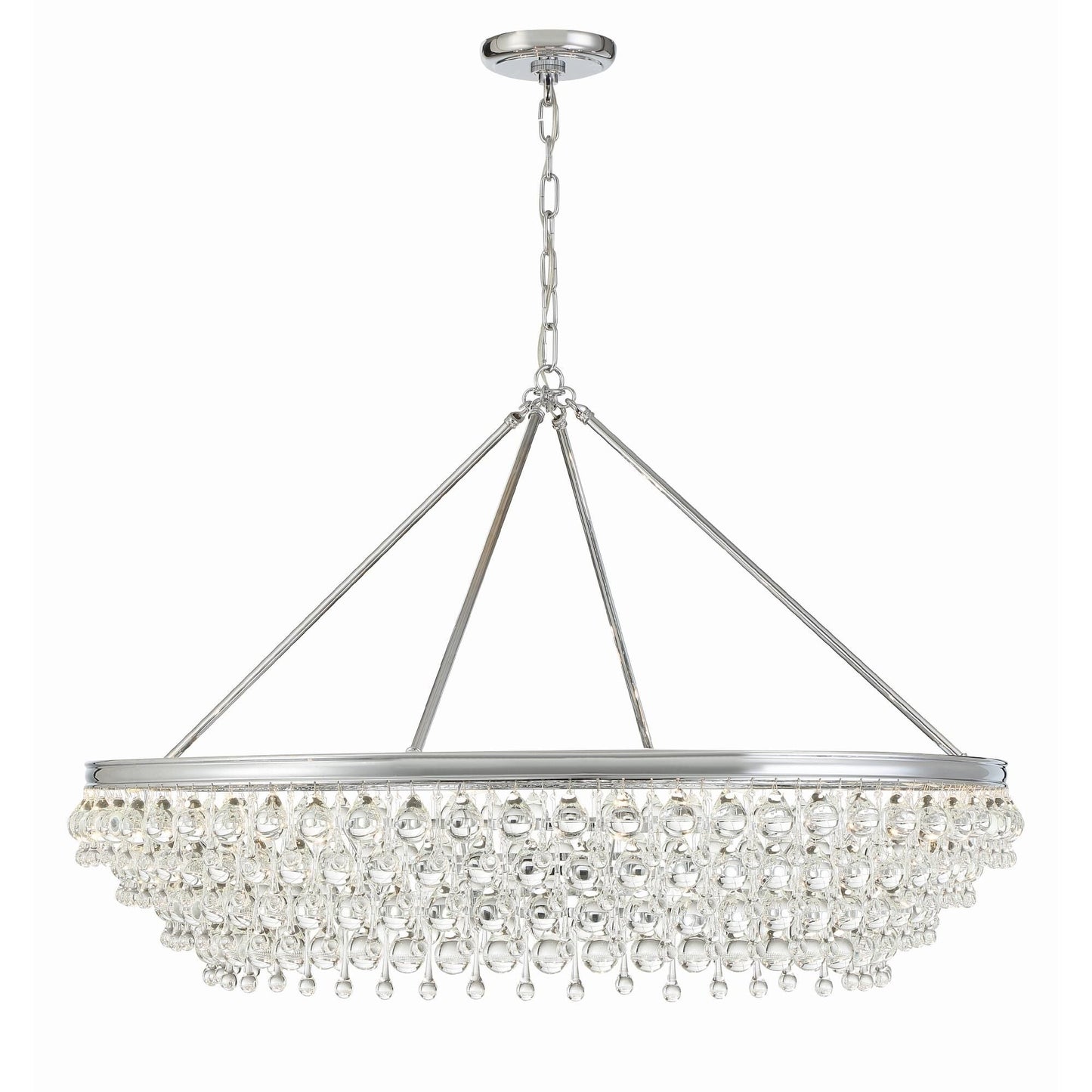 Calypso 8 - Light Chandelier with Clear Crystal Drops - Lightings Menu