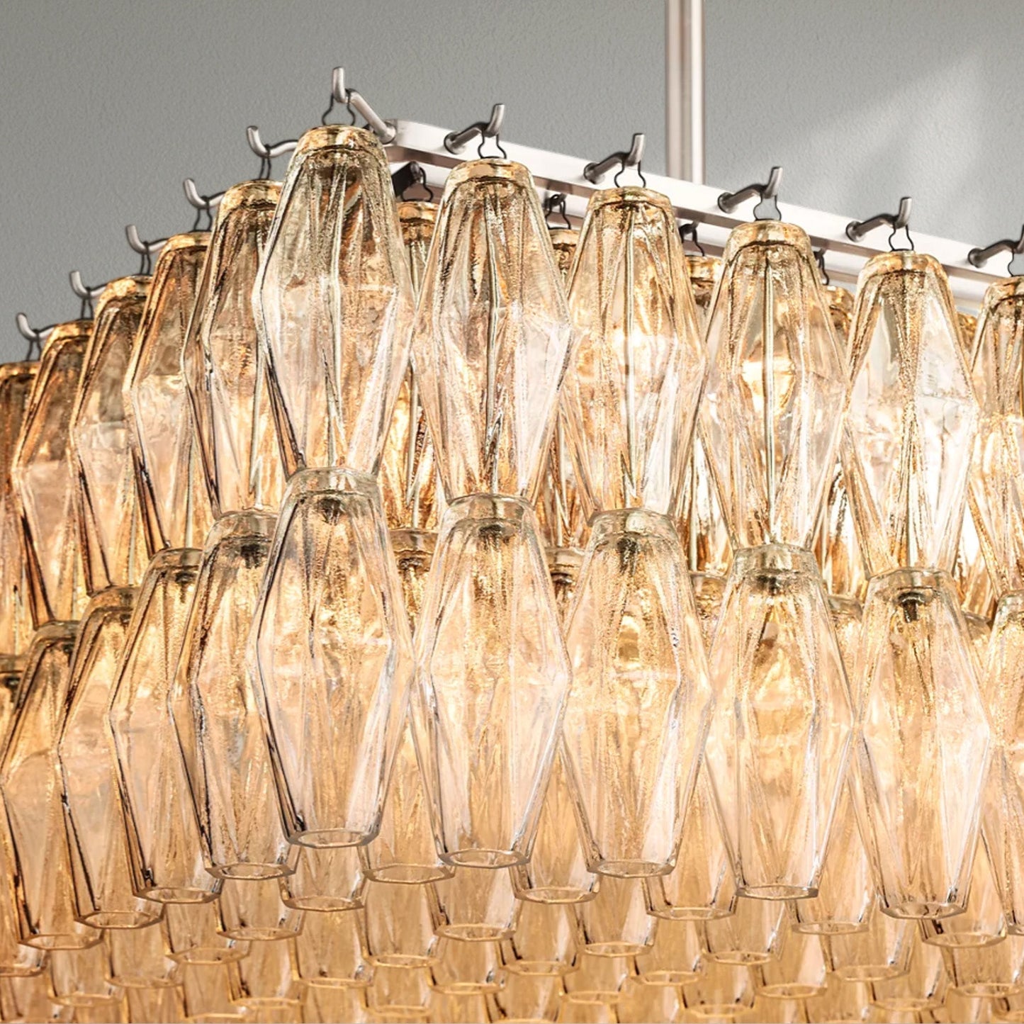 Chiaran Glass Rectangular Chandelier - Lightings Menu