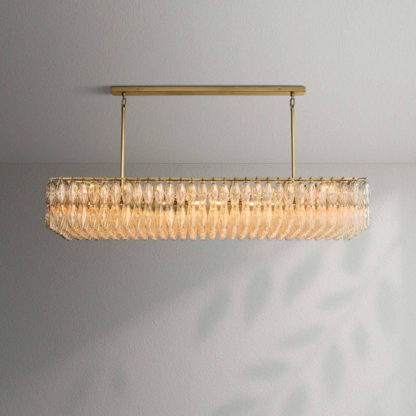 Chiaran Glass Rectangular Chandelier - Lightings Menu