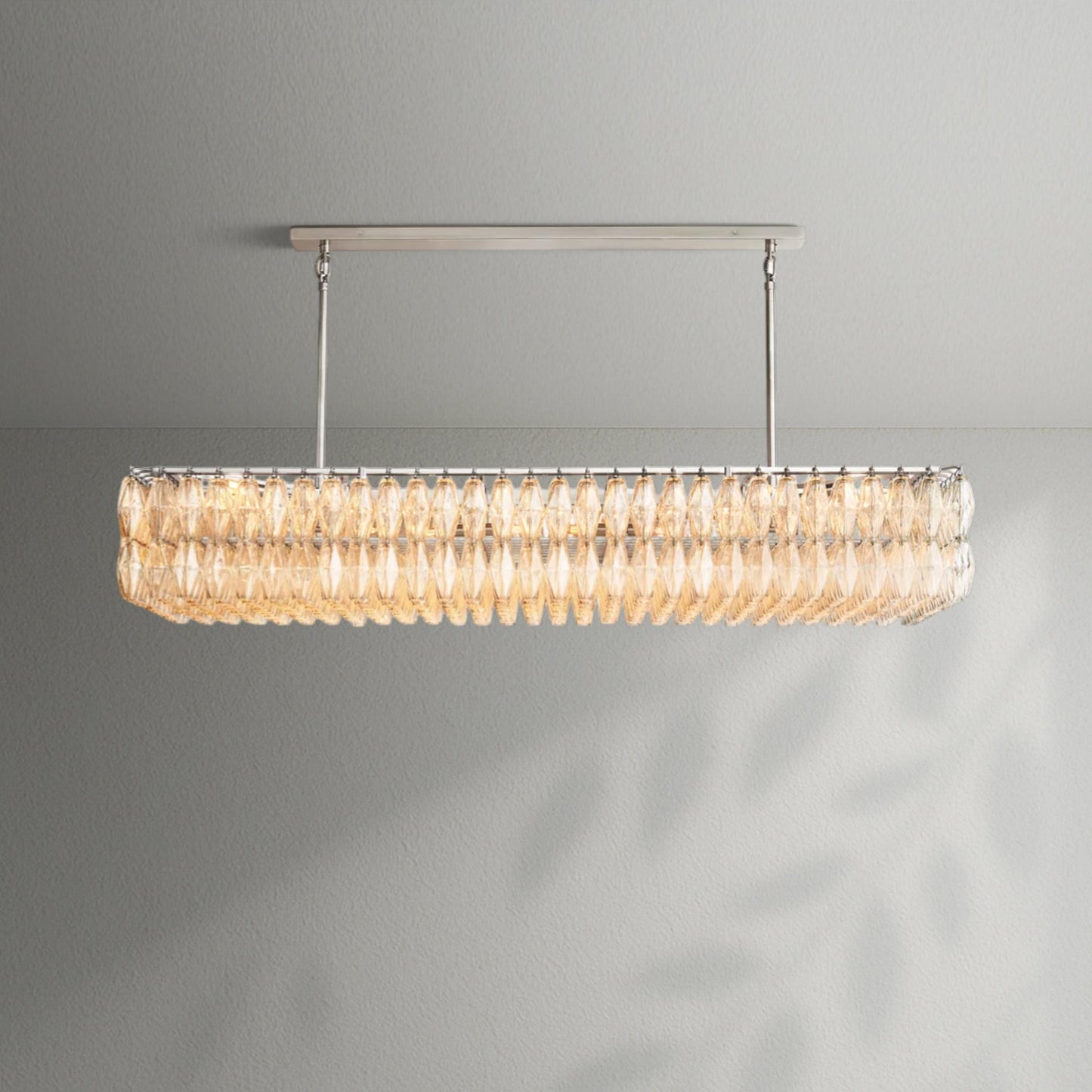 Chiaran Glass Rectangular Chandelier - Lightings Menu