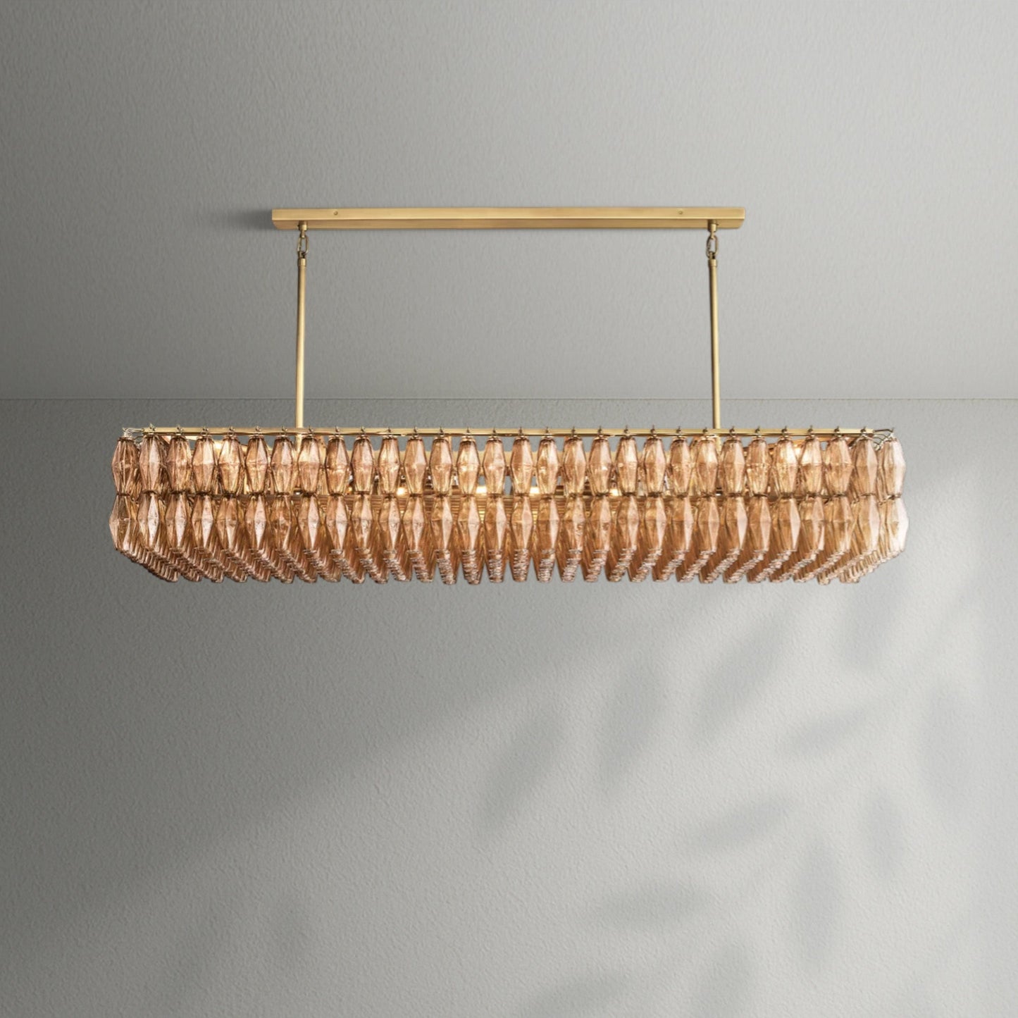 Chiaran Glass Rectangular Chandelier - Lightings Menu