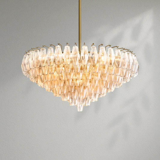 Chiaran Glass Tiered Round Chandelier - Lightings Menu