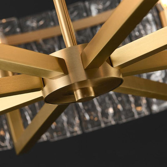 Classic Moire Crystal Round Chandelier - Lightings Menu