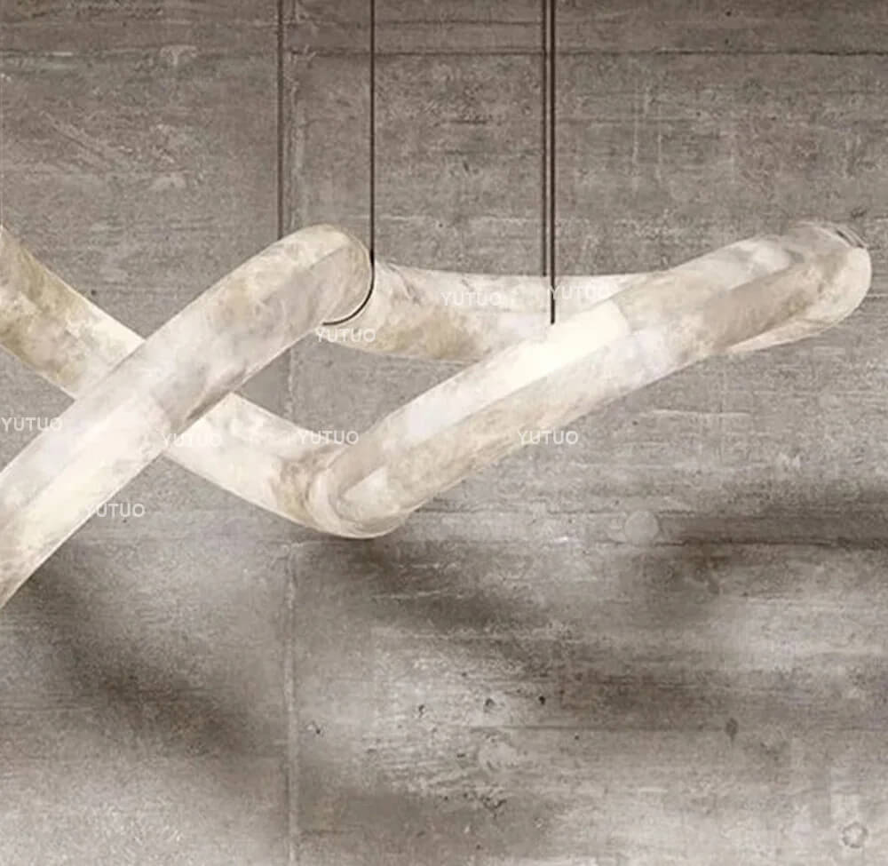 Designer Symmetrical Alabaster Chandelier - Lightings Menu