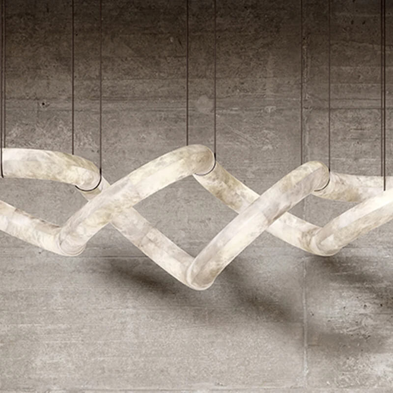 Designer Symmetrical Alabaster Chandelier - Lightings Menu