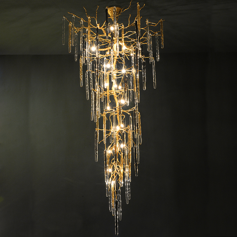 Dora Colorful Crystal Staircase Chandelier - Lightings Menu