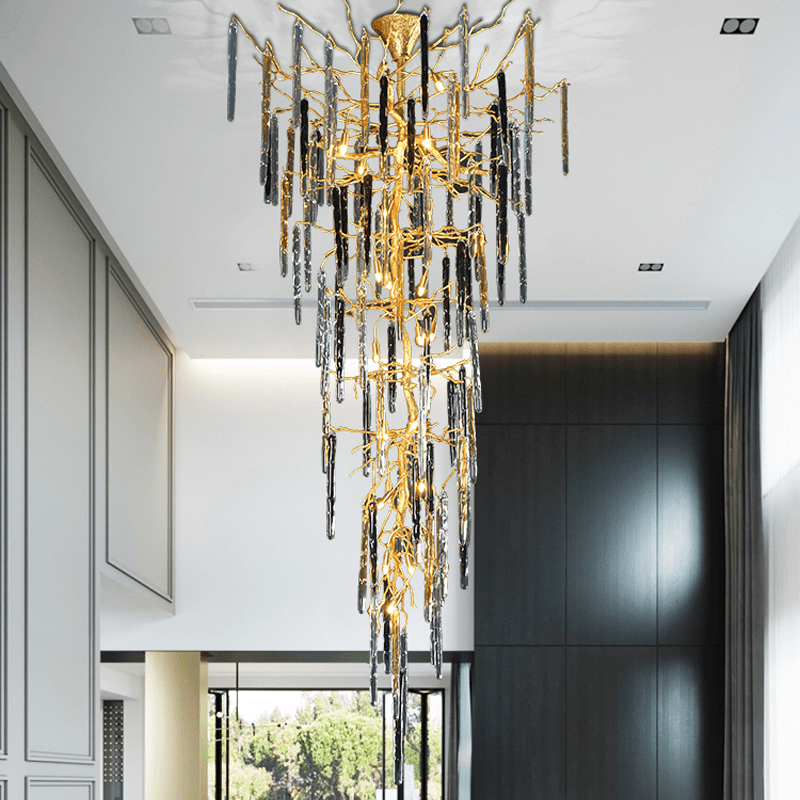 Dora Colorful Crystal Staircase Chandelier - Lightings Menu