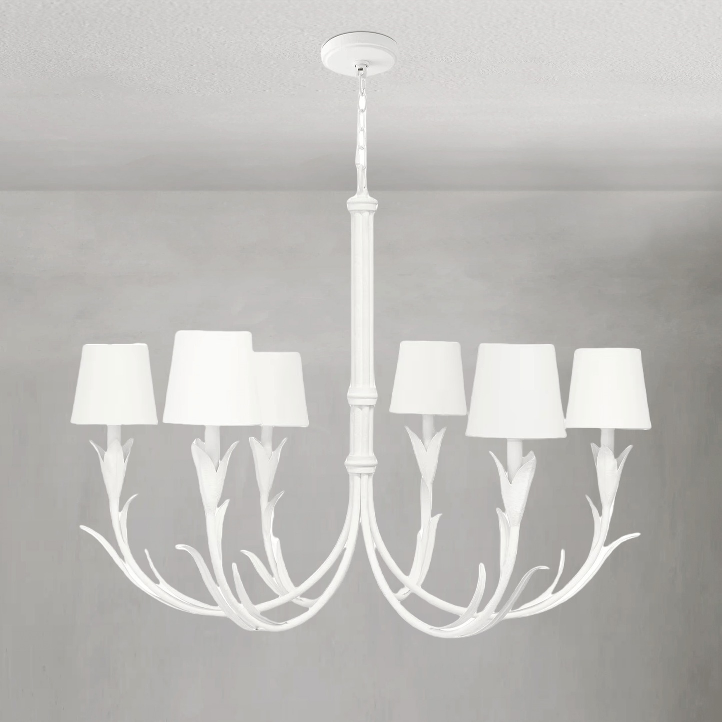 Fontara White Reed Chandelier - Lightings Menu