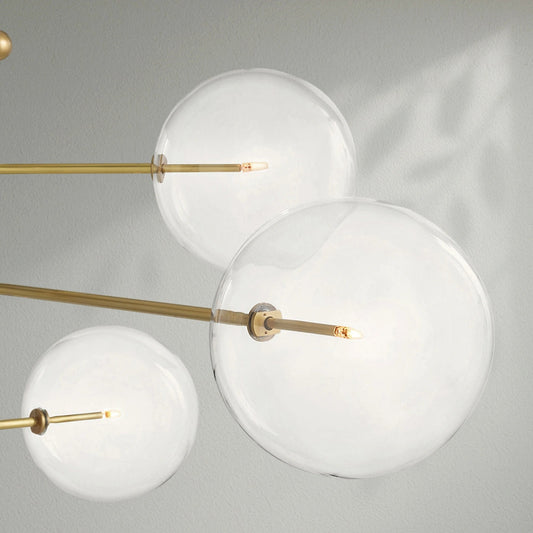 Glass Globe Mobile Eight - Arm Chandelier - Lightings Menu