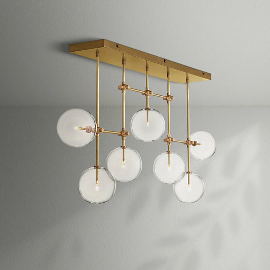 Glass Globe Mobile Linear Chandelier - Lightings Menu