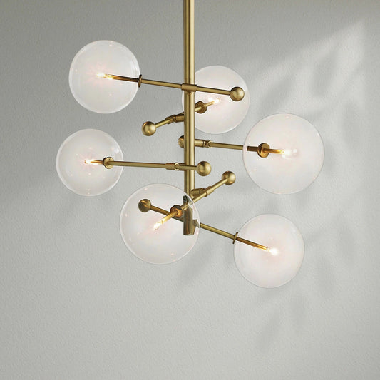 Glass Globe Mobile Six - Arm Chandelier - Lightings Menu