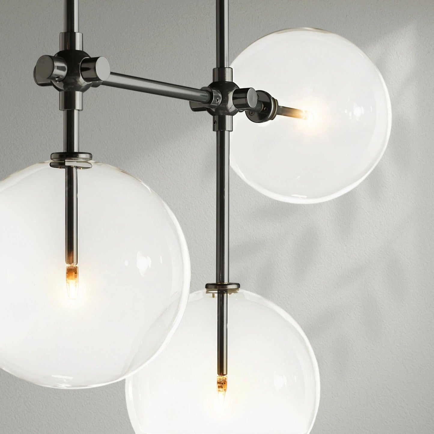 Glass Globe Mobile Six - Arm Chandelier - Lightings Menu