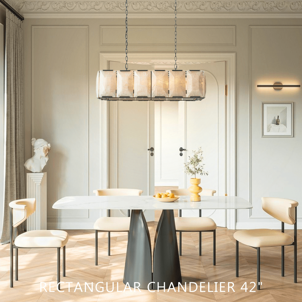 Harlows Calcite Rectangular Chandelier - Lightings Menu