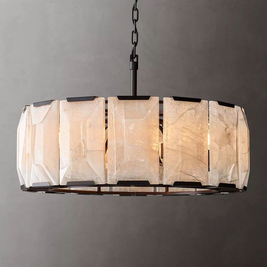 Hawsan Calcite Round Chandelier 31" - Lightings Menu
