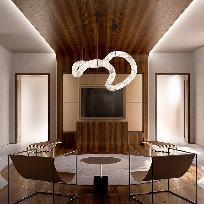 Infinity Symmetrical Alabaster Chandelier - Lightings Menu