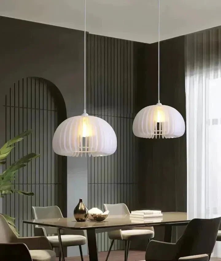 Larry Cream White Pumpkin Pendant Lighting - Lightings Menu