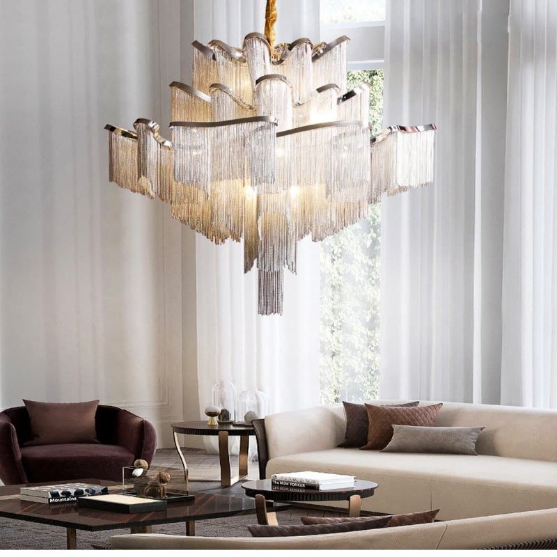 Liz Luxury Flower Chain Chandelier - Lightings Menu