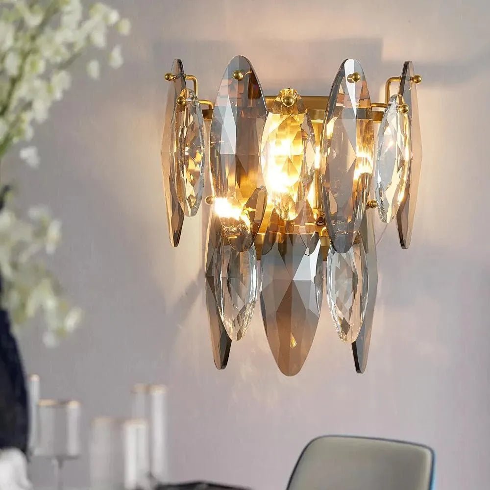 Multi sided Hand Crystal Wall Sconce - Lightings Menu