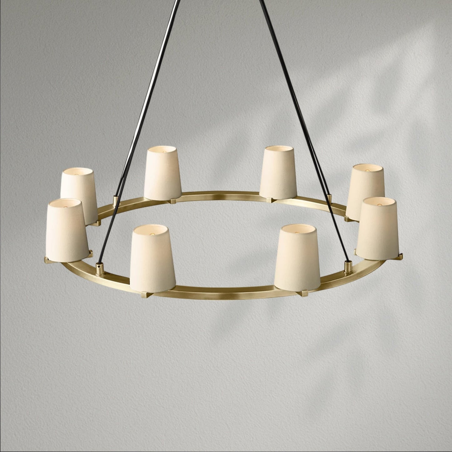 Pauillec Fabric Shade Round Chandelier - Lightings Menu