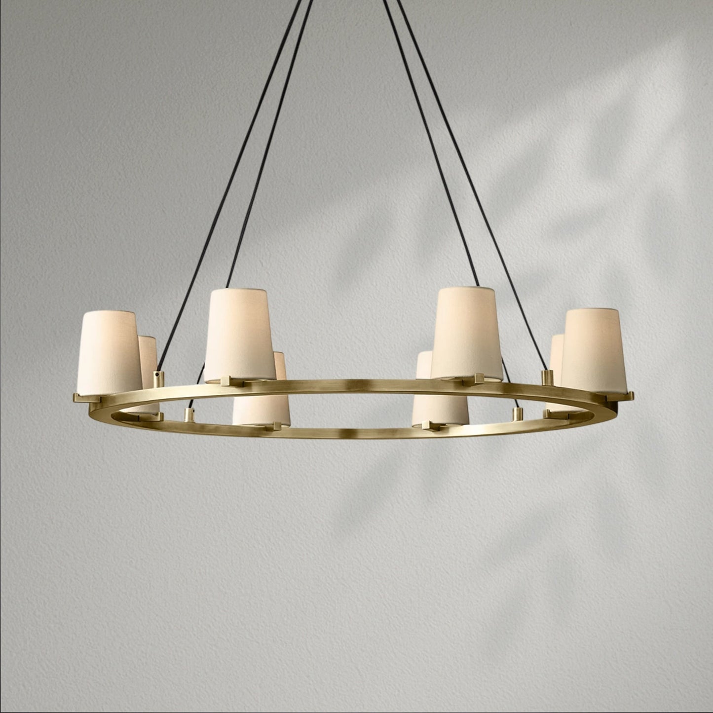Pauillec Fabric Shade Round Chandelier - Lightings Menu
