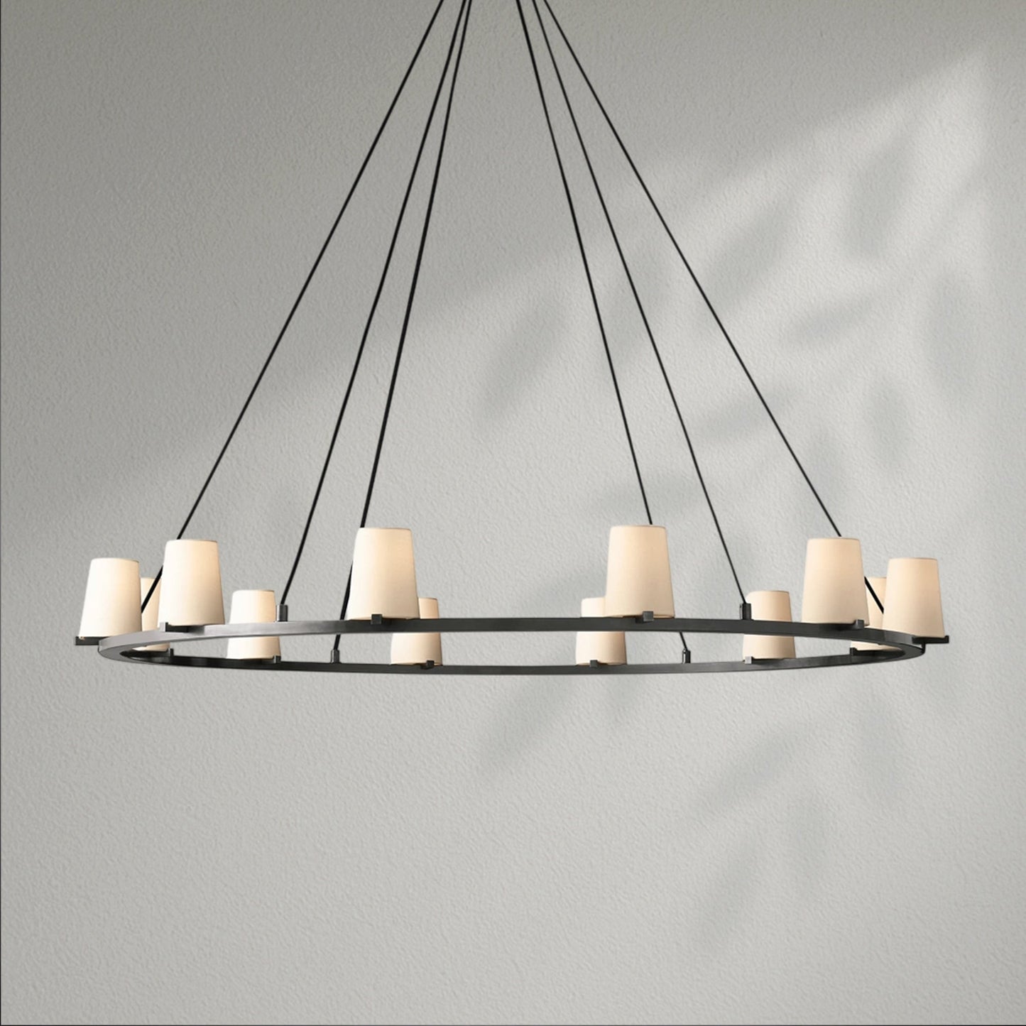 Pauillec Fabric Shade Round Chandelier - Lightings Menu
