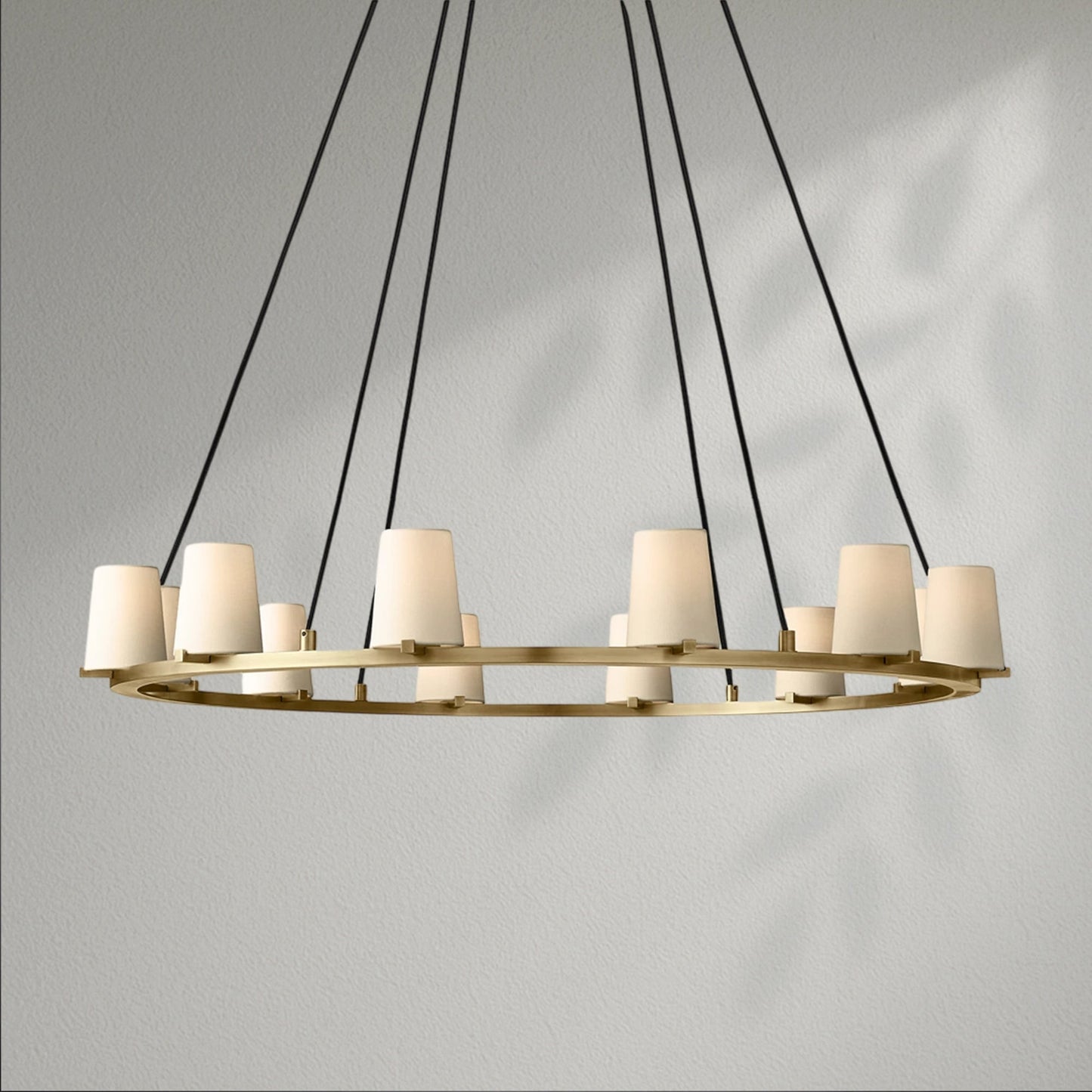 Pauillec Fabric Shade Round Chandelier - Lightings Menu