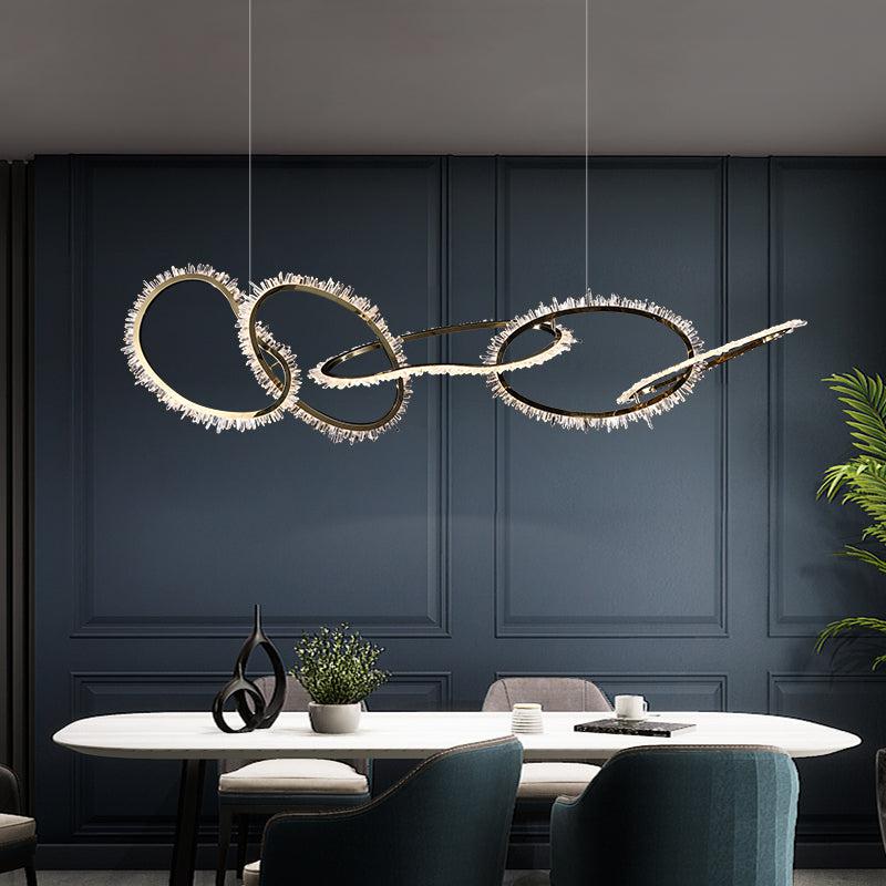 Primary Crystal Cluster 5 Rings Chandelier - Lightings Menu